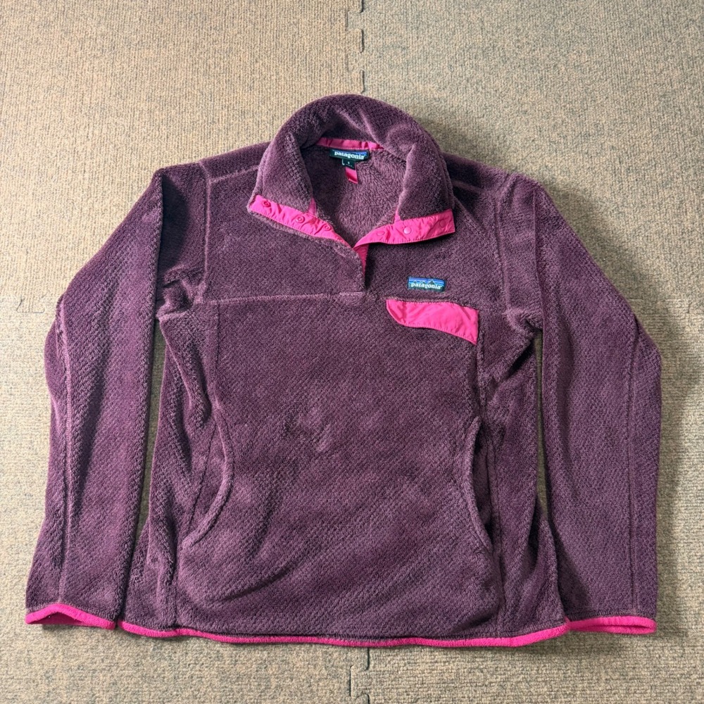 Patagonia Re-Tool Snap-T Fleece Pullover Plum Purple Pink Womens Small 25442
